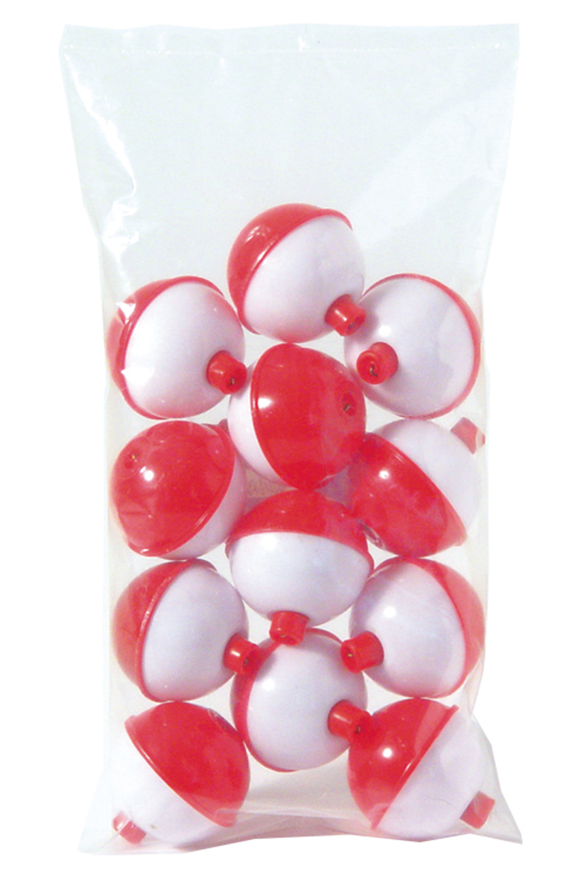 Fishing bobbers floats tackle red white plastic 50 pack CG Emery