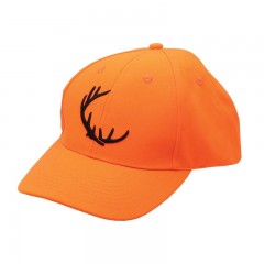 Kids and youth Backwoods blaze orange safety hunting cap with embroidered antler logo