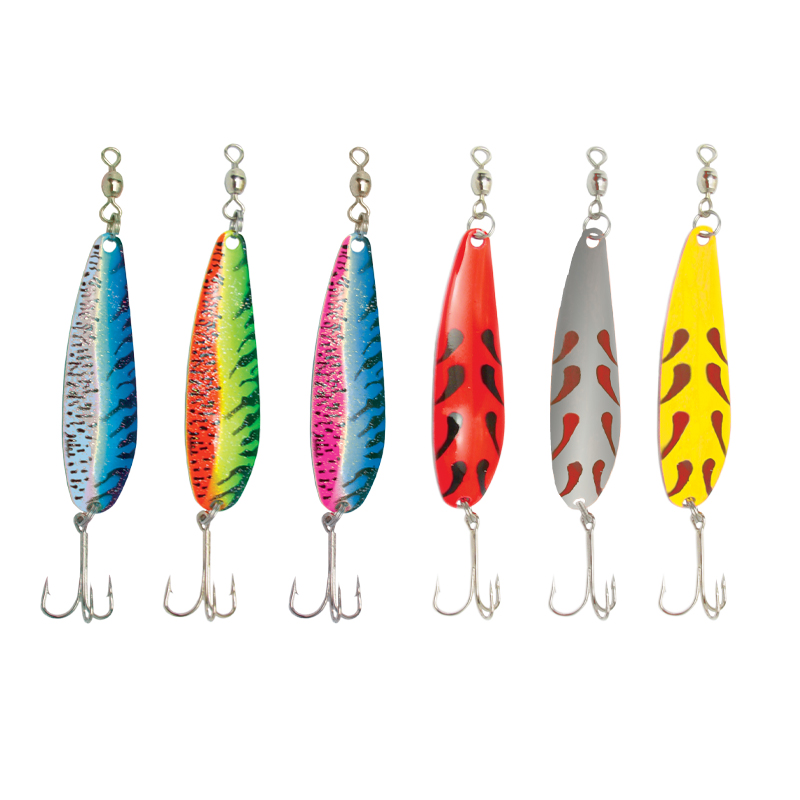 1oz Casting Crocodile Spoons 6 Pieces Fishing lures 6 Colors