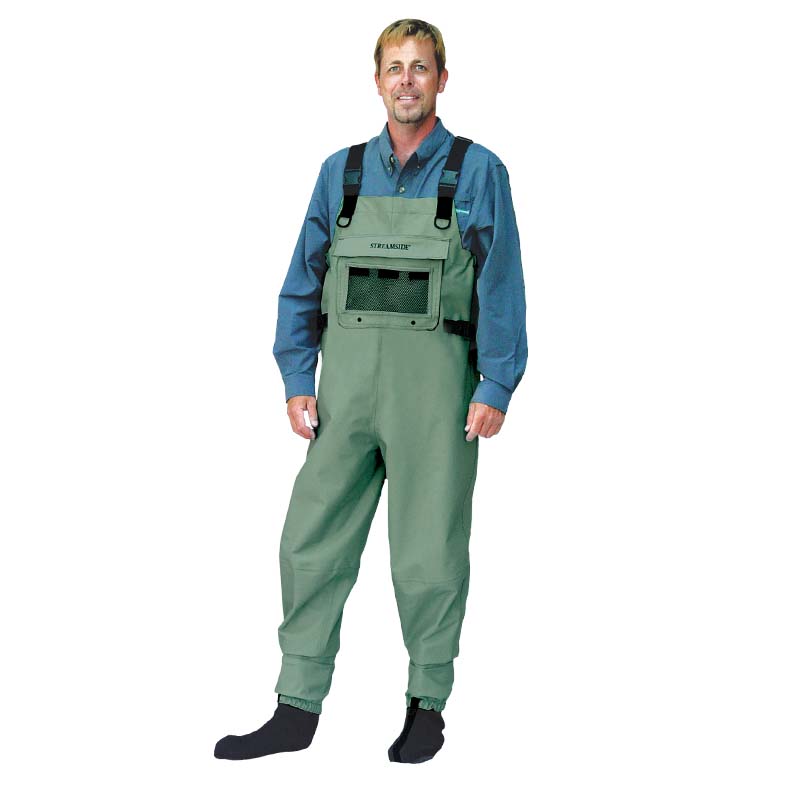Streamside Duraweave breathable fishing chest wader with stocking feet