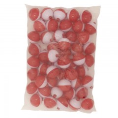 Fishing bobbers floats tackle red white plastic 50 pack