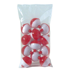 Fishing bobbers floats tackle red white plastic 12 pack