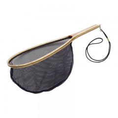 fishing net, wooden fishing net, wood fish net, catch and release net, landing net, landing fishing net, teardrop fishing net, laminated wooden fishing net, fishing net with lanyard, fish net