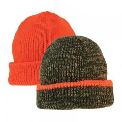 Backwoods reversible camo to blaze orange knit hunting touque