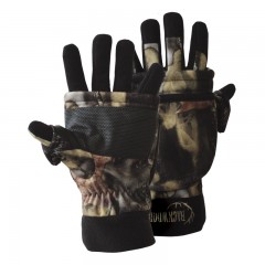 Hunting gloves camo fold back mitt waterproof