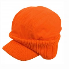Hunting cap blaze orange knit flaps ear warmers
