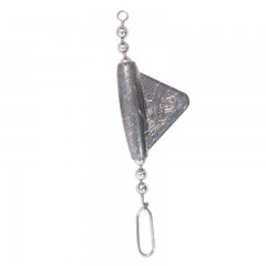 Keel sinkers with lead body and stainless steel chain and snap