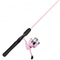 Emery ladies pink sapphire spinning fishing rod and prespooled reel combo