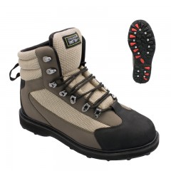 Wading boots for fishing rubber sole and studs